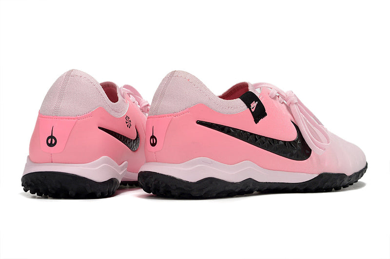 Chuteira Society Nike Tiempo Legend 10 Pro TF Rosa e Preto "Mad Brilliance Pack"