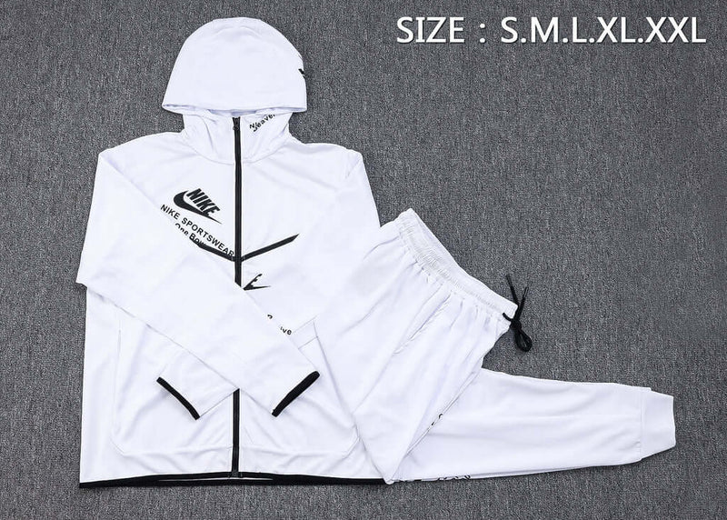 Conjunto de Moletom Nike Sportswear Tech Fleece com Touca Branco