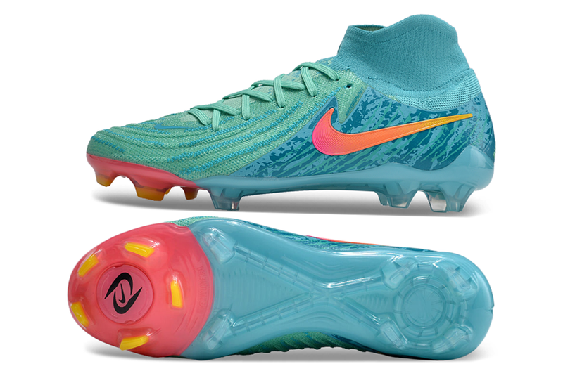 Chuteira Campo Nike Phantom Luna 2 Elite FG Azul e Verde "Vortex Pack"