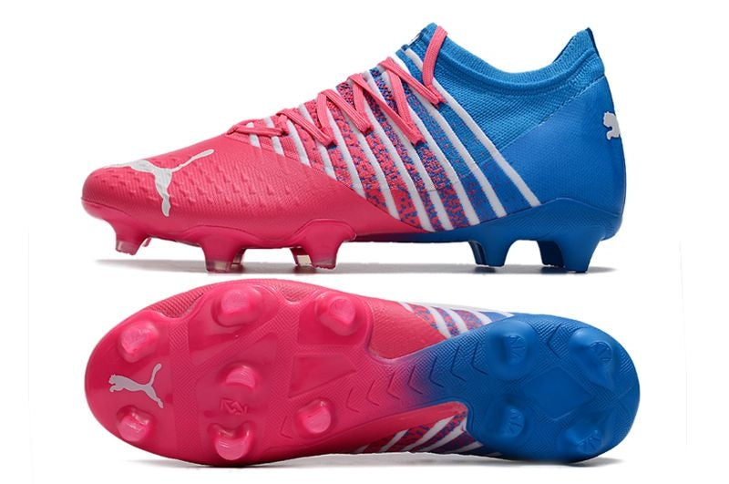 Chuteira Campo Puma Future Z 1.3 FG Azul e Rosa