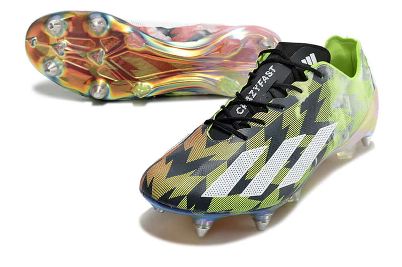 Chuteira Campo Adidas X Crazyfast+ Ponta de Aluminio Vermelha e Verde "CrazyLight"