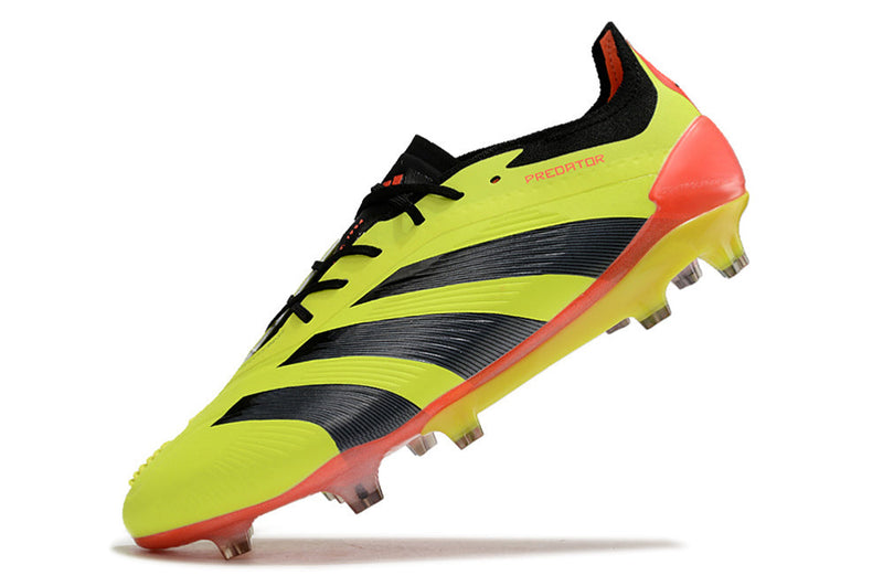 Chuteira Campo Adidas Predator Elite FG Amarelo, Preto e Vermelho "Energy Citrus Pack"