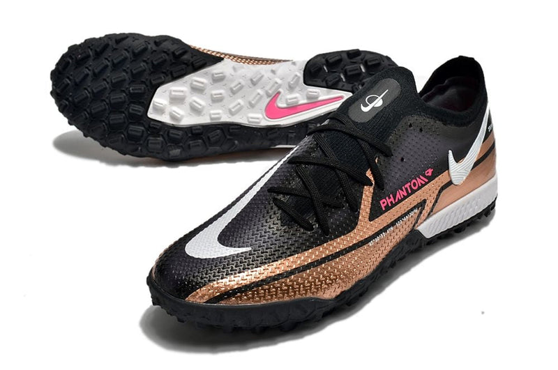 Chuteira Society Nike Phantom GT2 Elite TF Preto e Cobre