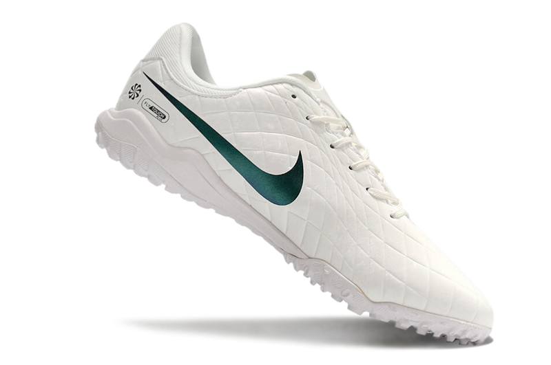 Chuteira Society Nike Tiempo Legend 10 Pro TF Branca e Verde "Pearl Pack"