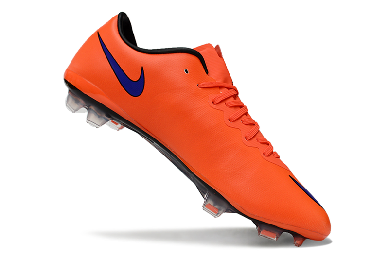 Chuteira Campo Nike Retrô Mercurial Vapor 10 FG Laranja e Azul