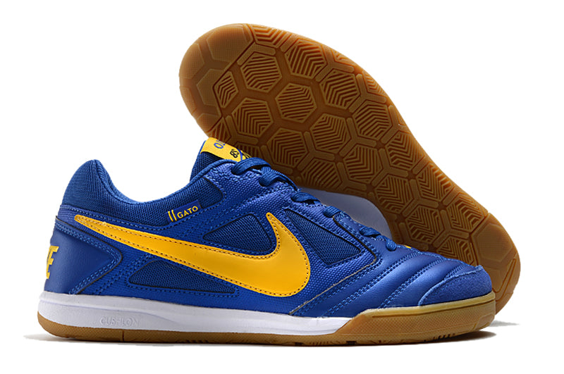 Chuteira Futsal Supreme x Nike SB Gato IC Azul e Amarela