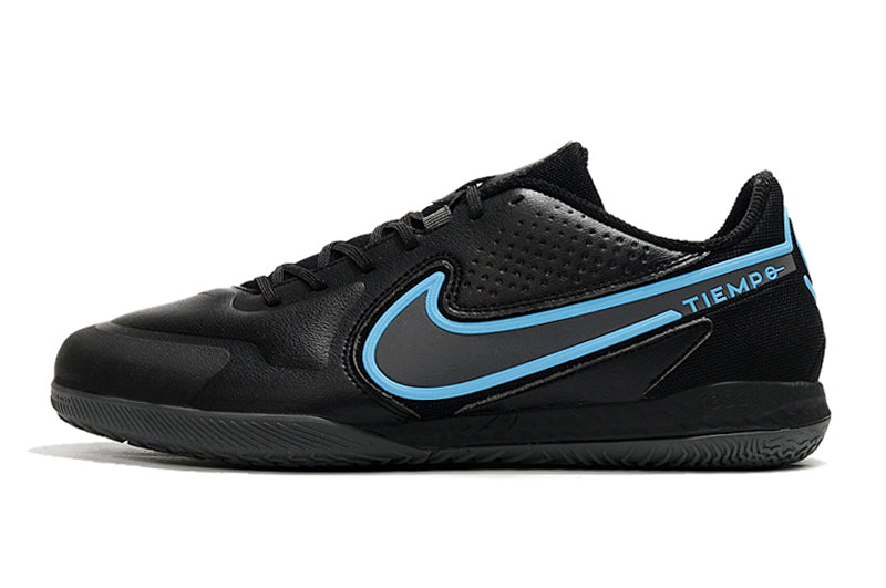 Chuteira Futsal Nike Tiempo Legend 9 Elite IC Preta e Azul "Renew Pack"