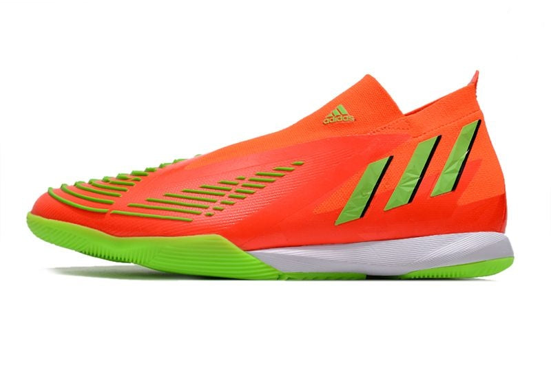 Chuteira Futsal Adidas Predator Edge+ IC Laranja e Verde "Game Data Pack"