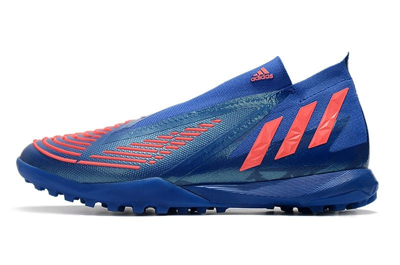 Chuteira Society Adidas Predator Edge+ TF Azul e Laranja "Shappire Edge"