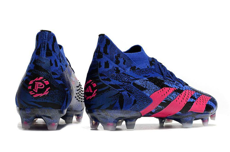 Chuteira Campo Adidas Predator Accuracy.1 FG Azul e Rosa "Pogba"