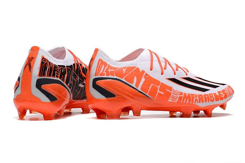 Chuteira Campo Adidas X SpeedPortal.1 Messi FG Branco e Laranja