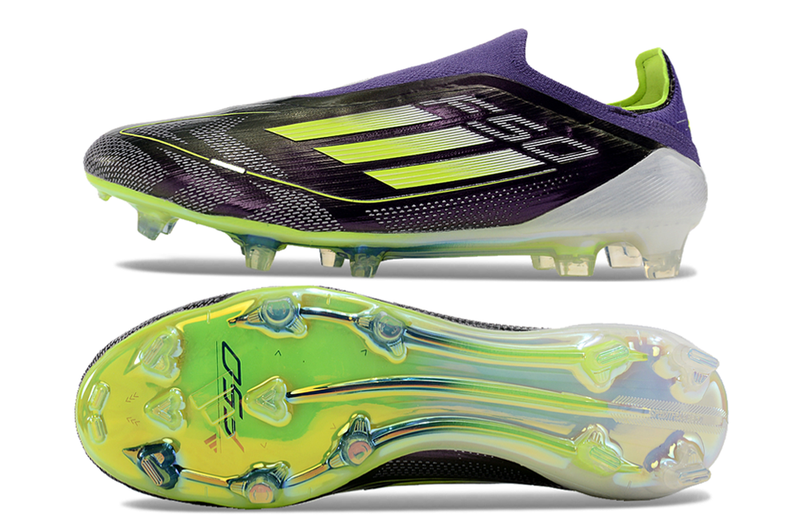 Chuteira Campo Adidas F50+ LL FG Roxa e Verde "Fast Reborn"