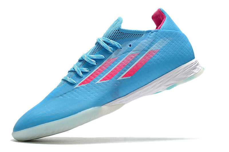 Chuteira Futsal Adidas X SpeedFlow.1 IC Azul e Rosa "Shapire Edge Pack II"