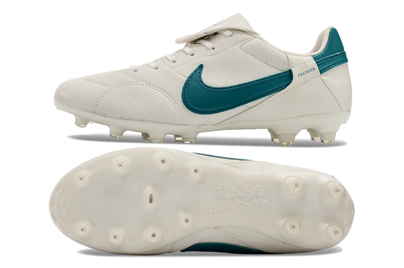 Chuteira Campo Nike Premier 3 FG Branca e Verde "Metalic Summit Pack"