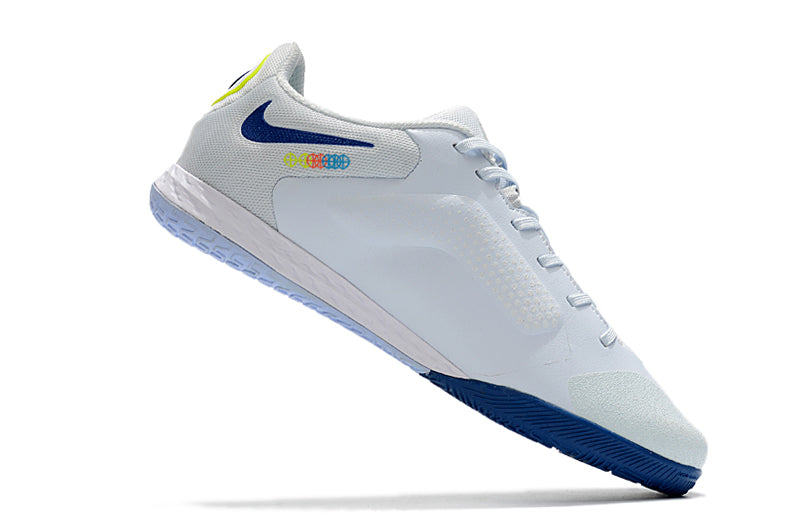 Chuteira Futsal Nike Tiempo Legend 9 Elite IC Branca e Azul "Progress Pack"