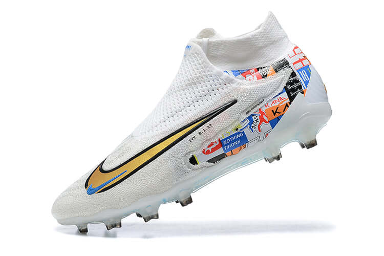 Chuteira Campo Nike Phantom GX DF Elite FG Branca "Harry Kane"