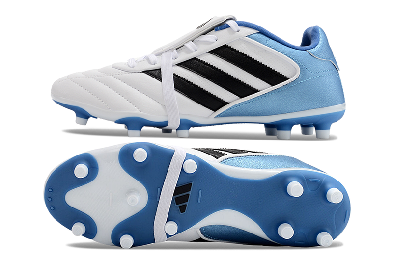 Chuteira Campo Adidas Copa Gloro 2 FG Branca, Azul e Preta