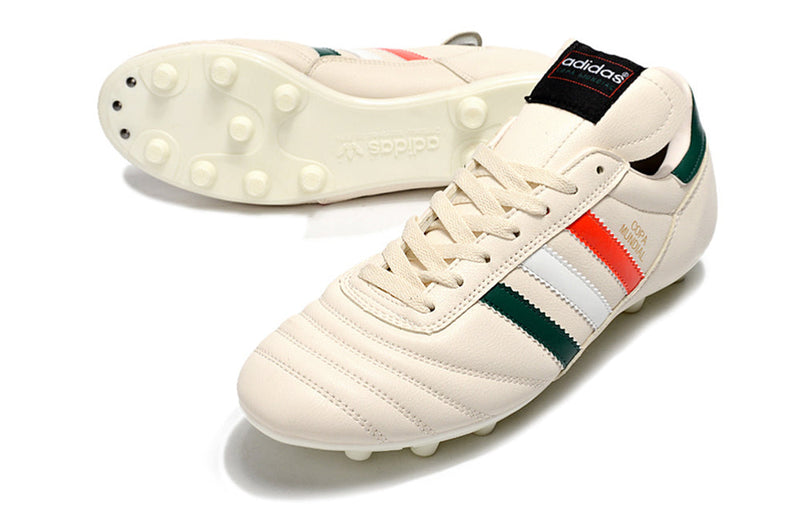 Chuteira Campo Adidas Copa Mundial FG Branca, Verde e Vermelho "Mexico"