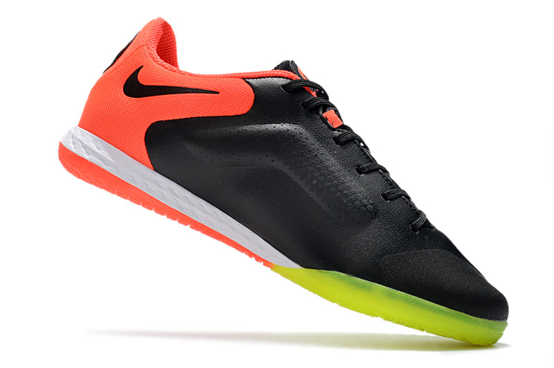 Chuteira Futsal Nike Tiempo Legend 9 Elite IC Preto, Laranja e Amarelo