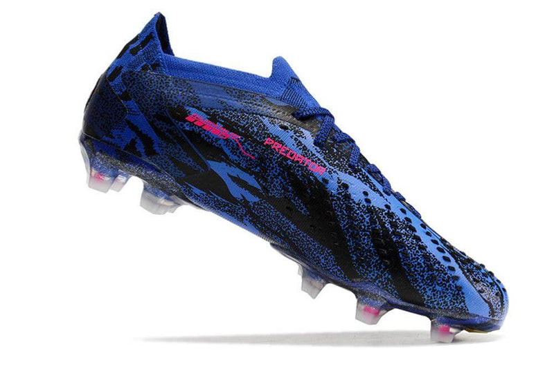 Chuteira Campo Adidas Predator Accuracy.1 FG Low Azul e Rosa "Pogba"