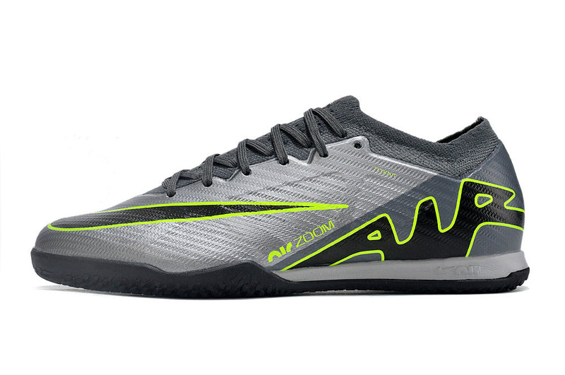 Chuteira Futsal Nike Air Zoom Mercurial Vapor 15 Elite IC Cinza e Verde