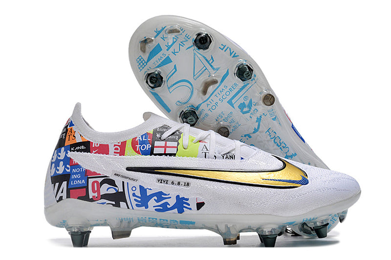 Chuteira Campo Nike Phantom GX Elite Trava Mista Branca "Harry Kane"