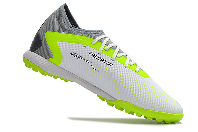 Chuteira Society Adidas Predator Accuracy.1 TF Branca e Verde "Crazyrush Pack"