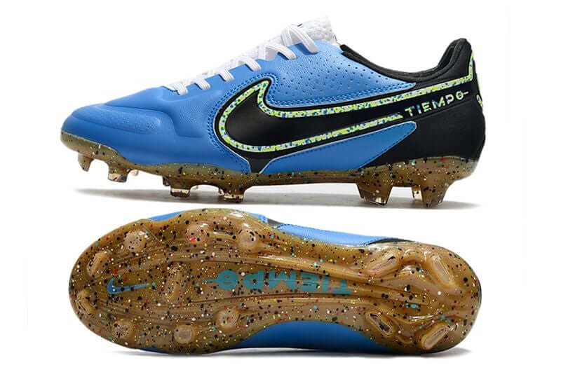 Chuteira Campo Nike Tiempo Legend 9 Elite FG Azul e Preta