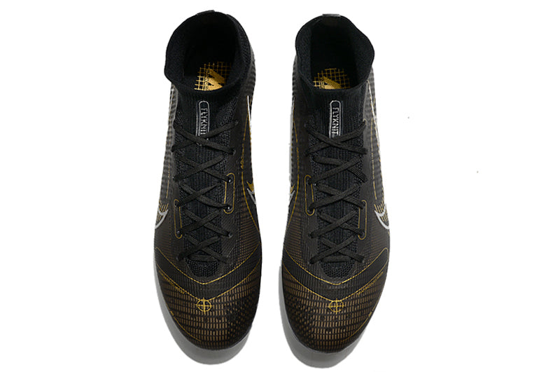 Chuteira Campo Nike Mercurial Superfly 8 Elite FG Preta e Dourada "Shadow Pack"