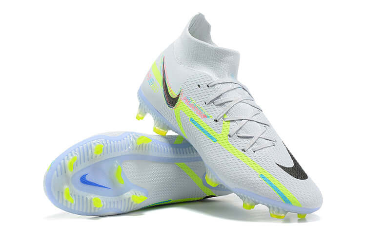 Chuteira Campo Nike Phantom GT2 DF Elite FG Branca e Verde "Progress Pack"