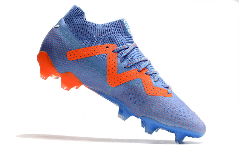 Chuteira Campo Puma Future Ultimate FG Roxa e Laranja "Supercharge Pack"