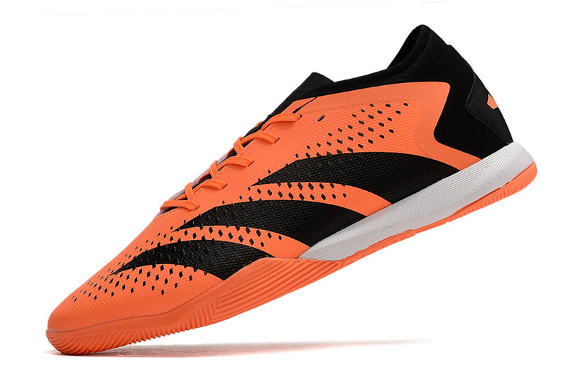 Chuteira Futsal Adidas Predator Accuracy.1 IC Low Laranja e Preta "Heatspawn Pack"