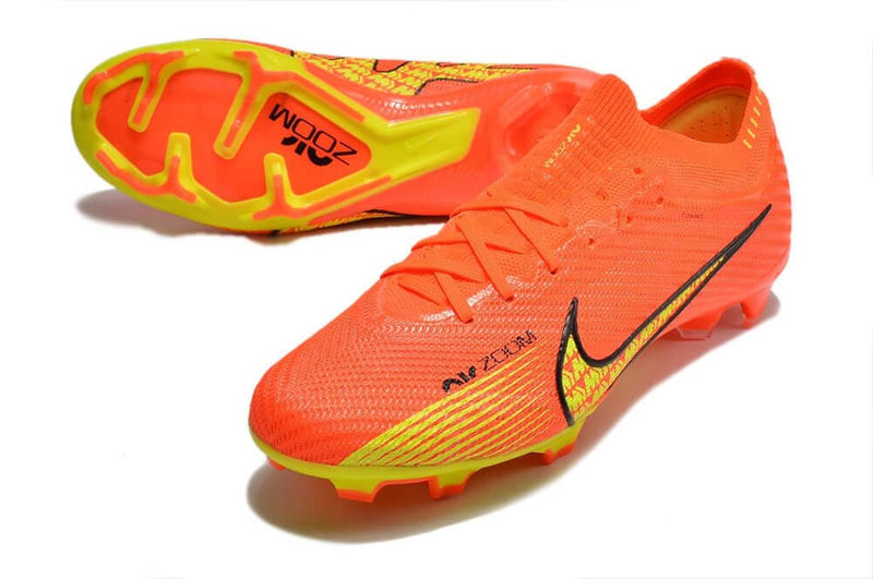 Chuteira Campo Nike Air Zoom Mercurial Vapor 15 Elite FG Laranja e Amarelo