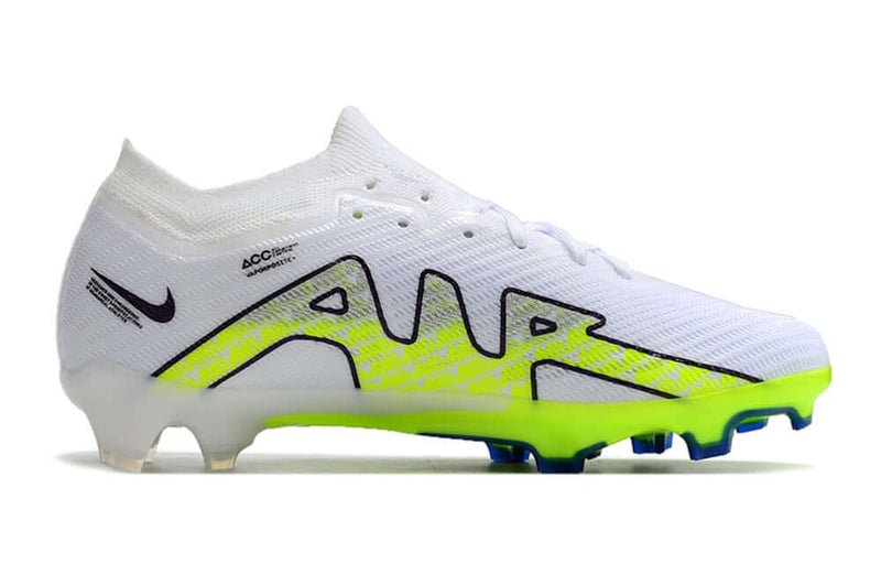 Chuteira Campo Nike Air Zoom Mercurial Vapor 15 Elite FG Branca e Verde