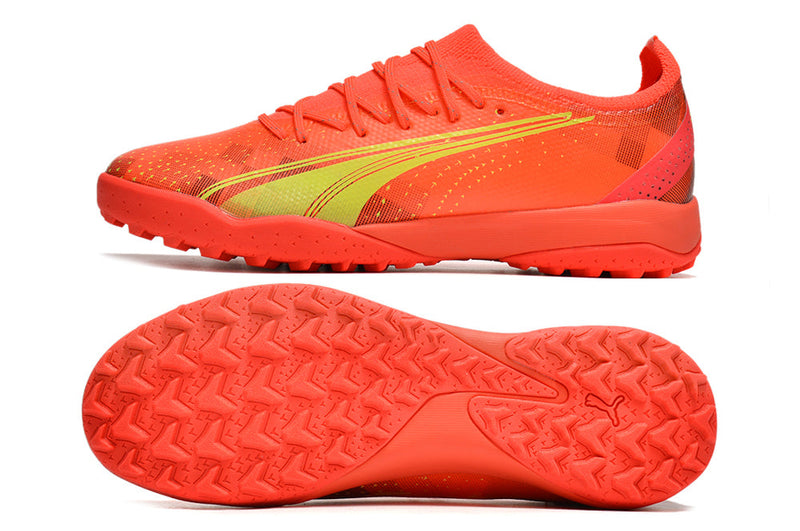 Chuteira Society Puma Ultra Ultimate 1.4 TF Laranja "Fearless Pack"