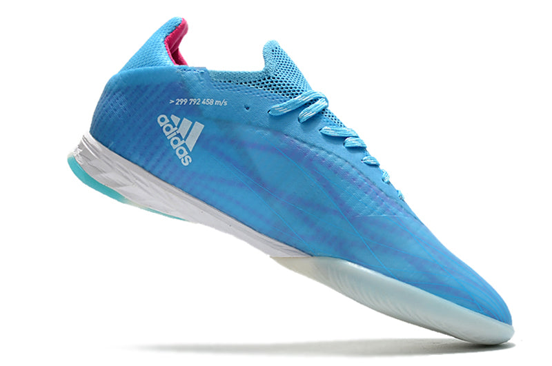 Chuteira Futsal Adidas X SpeedFlow.1 IC Azul e Rosa "Shapire Edge Pack II"