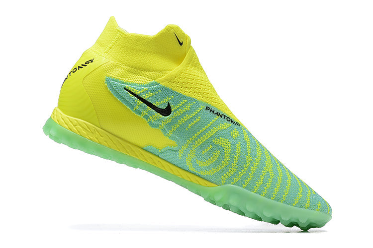 Chuteira Society Nike Phantom GX DF Elite TF Verde e Azul