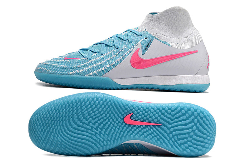 Chuteira Futsal Nike Phantom Luna Elite IC Branca, Azul e Rosa