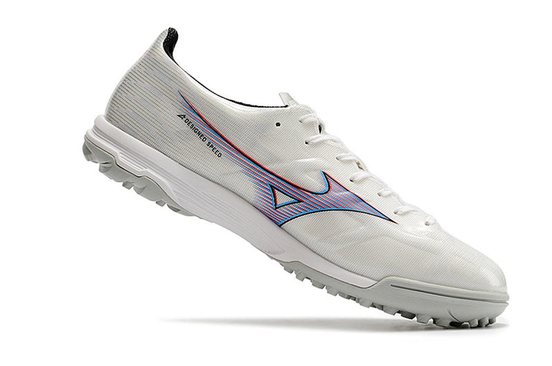 Chuteira Society Mizuno Alpha TF Branca "Launch"