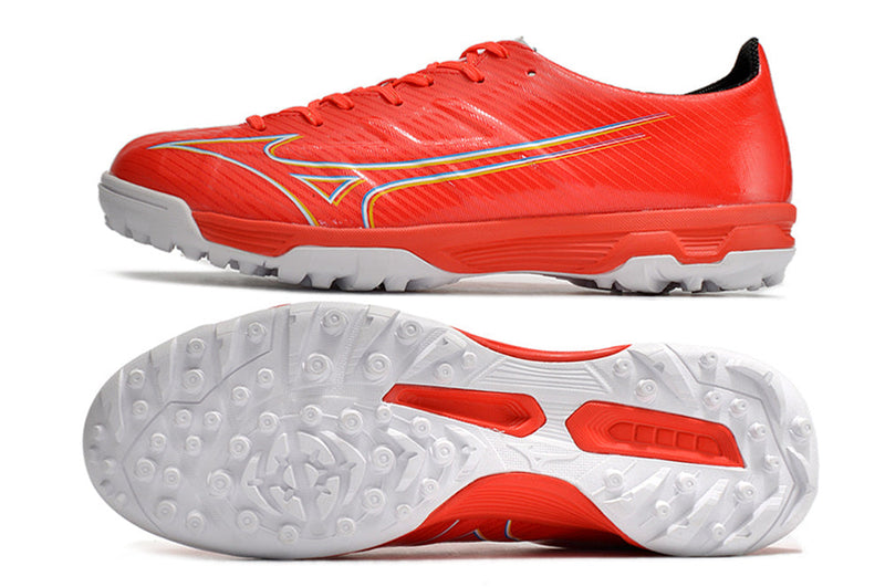 Chuteira Society Mizuno Alpha TF Laranja "Realease Pack"