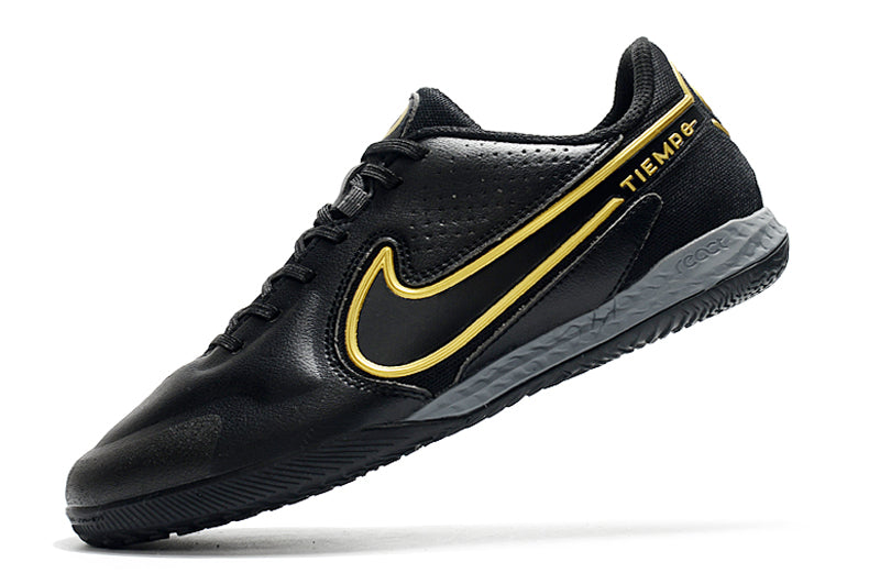 Chuteira Futsal Nike Tiempo Legend 9 Elite IC Preto e Dourado