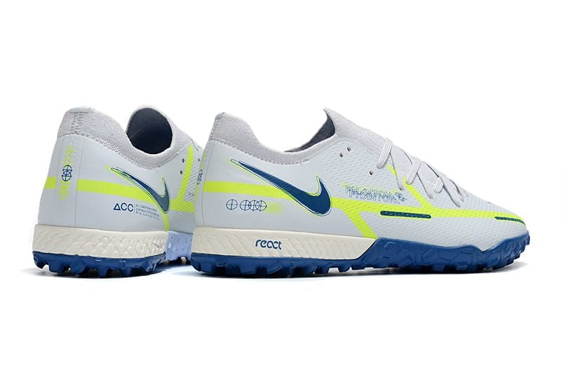 Chuteira Society Nike Phantom GT Elite TF Branca e Azul