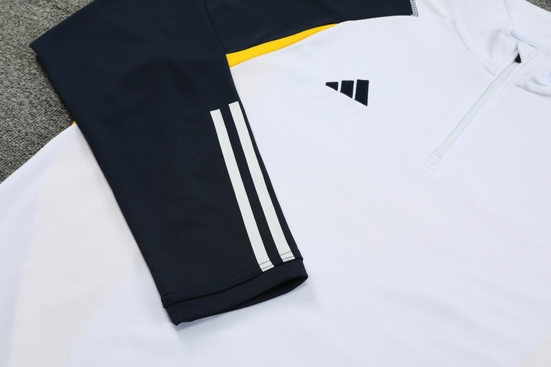 Conjunto de Frio Adidas Training Branco, Azul e Amarelo