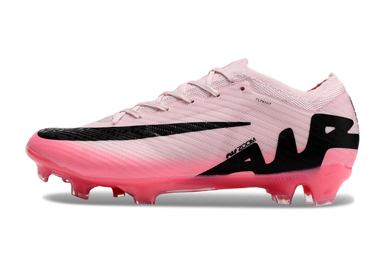 Chuteira Infantil Campo Nike Air Zoom Mercurial Vapor 15 Elite FG Rosa e Preto "Mad Brilliance Pack"