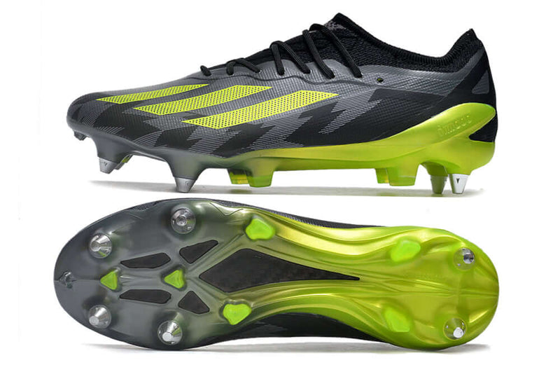 Chuteira Campo Adidas X CrazyFast.1 Ponta de Aluminio Preta e Verde "Crazycharged Pack"