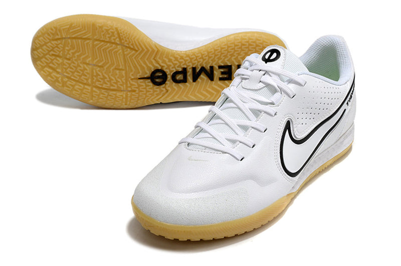 Chuteira Futsal Nike Tiempo Legend 9 Elite IC Branca e Preta