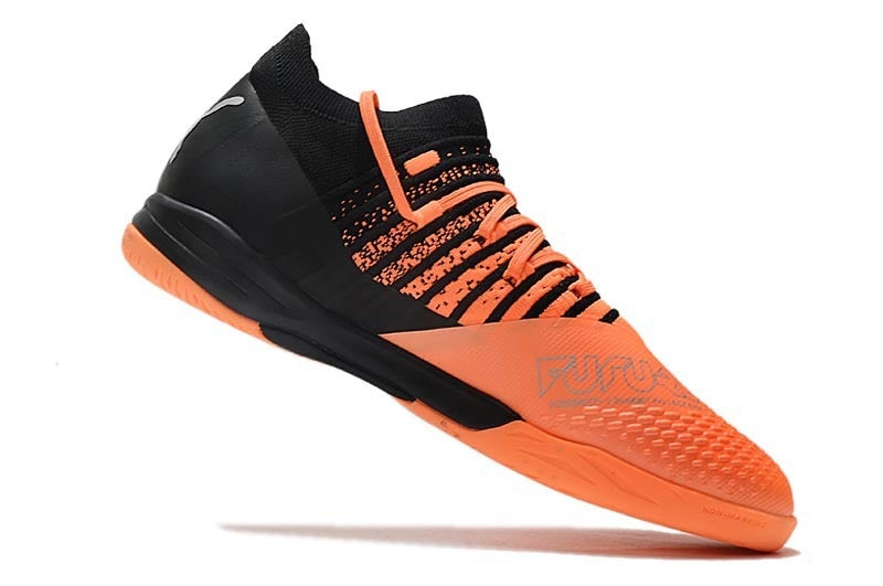 Chuteira Futsal Puma Future Z 1.3 IC Laranja e Preta "Instinct"