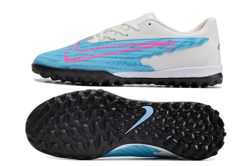 Chuteira Society Nike Phantom GX Club Azul e Branca "Blast Pack"