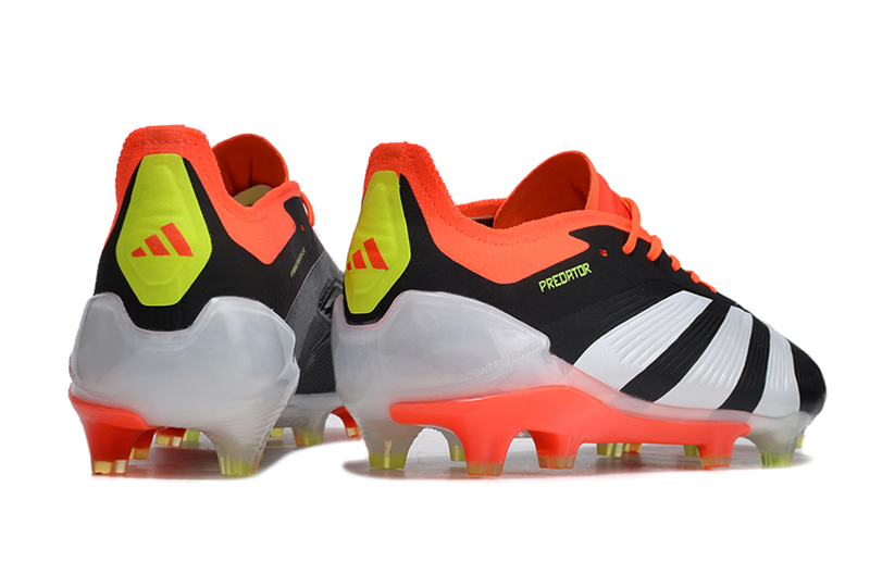 Chuteira Campo Adidas Predator Elite FG Preta, Laranja e Branco "Solar Energy"