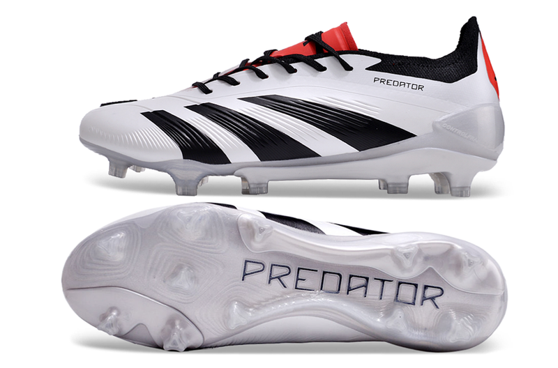 Chuteira Campo Adidas Predator Elite FG Branca e Preto